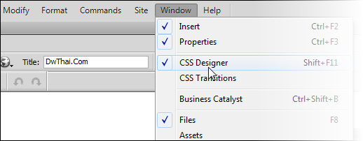 Dreamweaver CSS Designer Panel