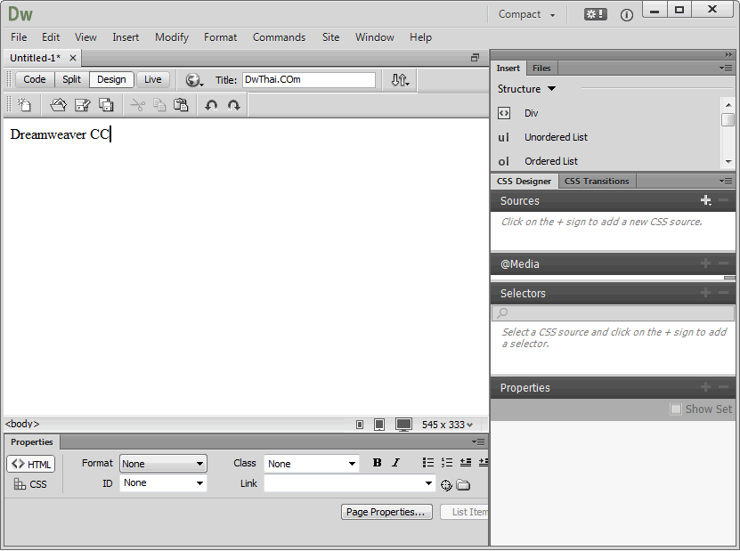 Dreamweaver CC